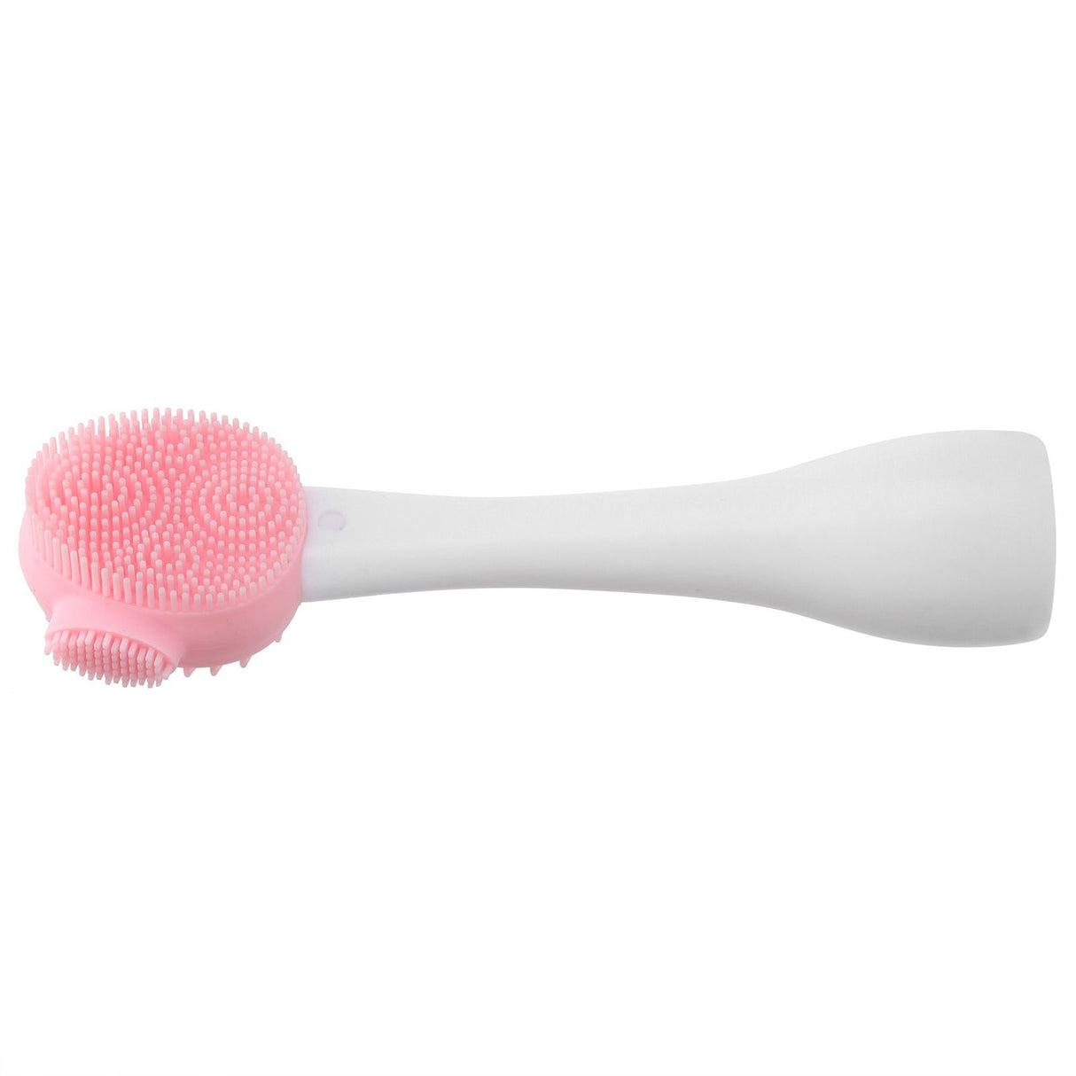 Handheld Silicone Face Cleaning Brush Mask DIY Mixing Stick Makeup Cleansing BrushPink and White Single Head