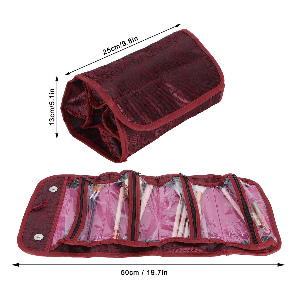Fashion Travel Cosmetic Bag Multifunctional Makeup Storage Organizer for Storing CosmeticsRed