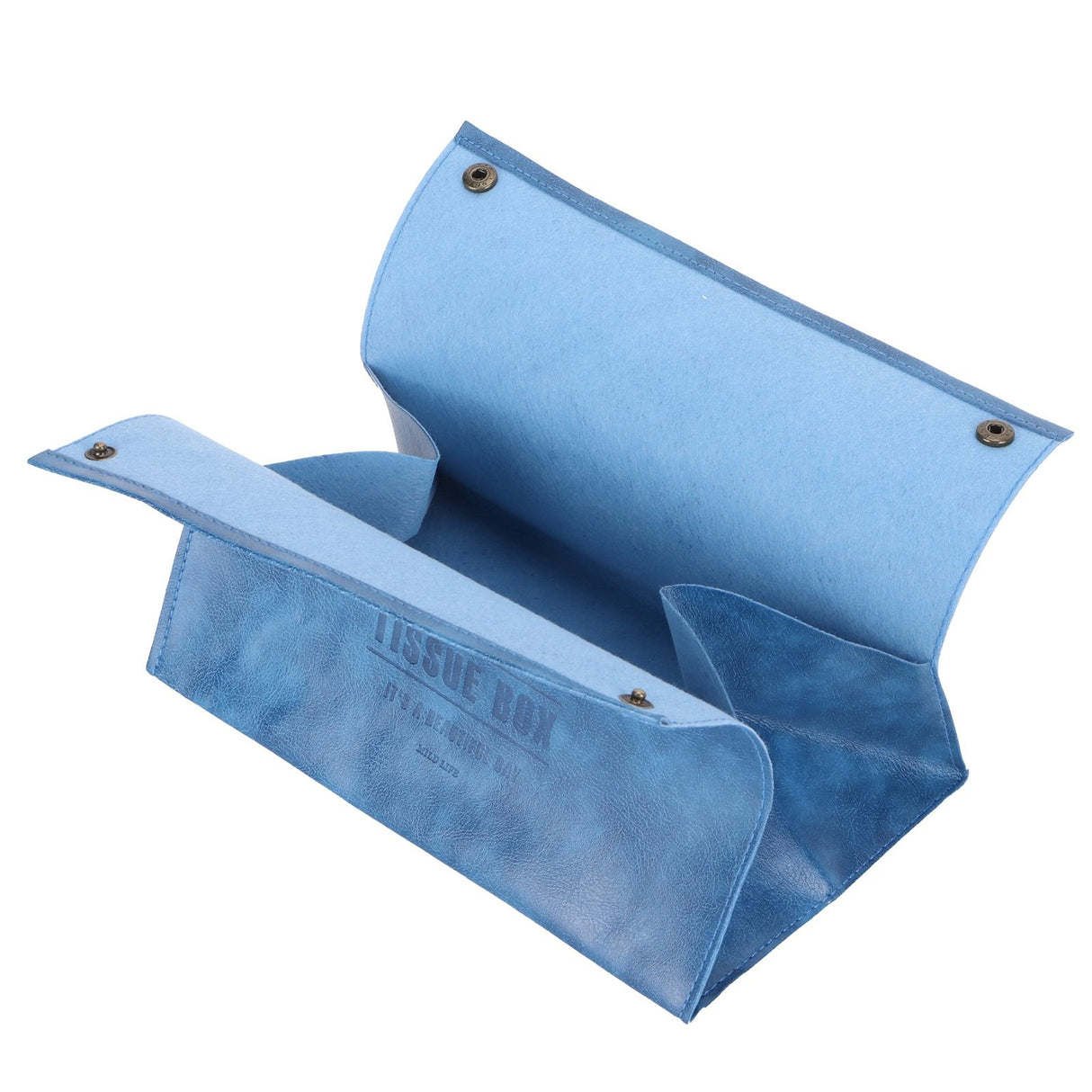 PU Leather Originality Tissue Box Desktop Tissue Organizer for Bedroom Living RoomBlue