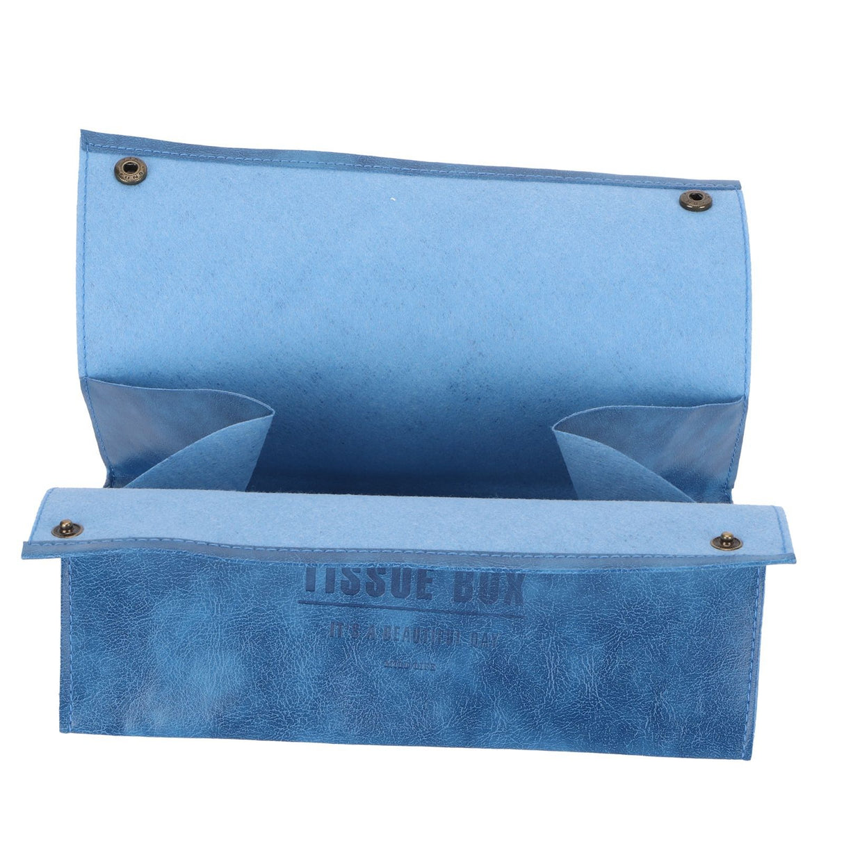 PU Leather Originality Tissue Box Desktop Tissue Organizer for Bedroom Living RoomBlue