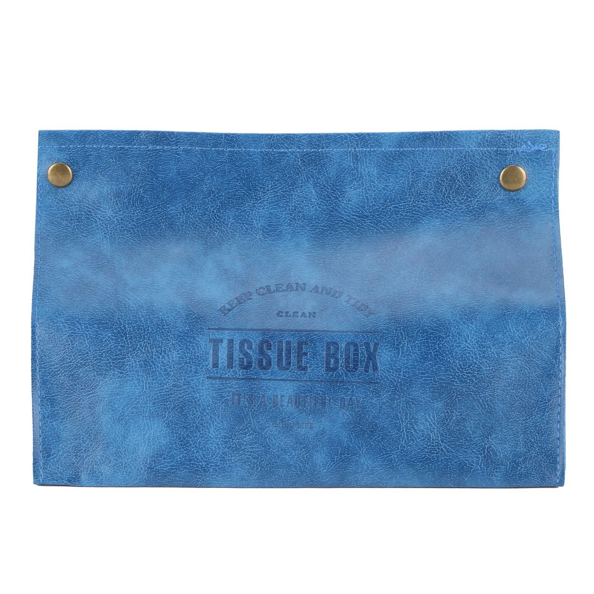 PU Leather Originality Tissue Box Desktop Tissue Organizer for Bedroom Living RoomBlue