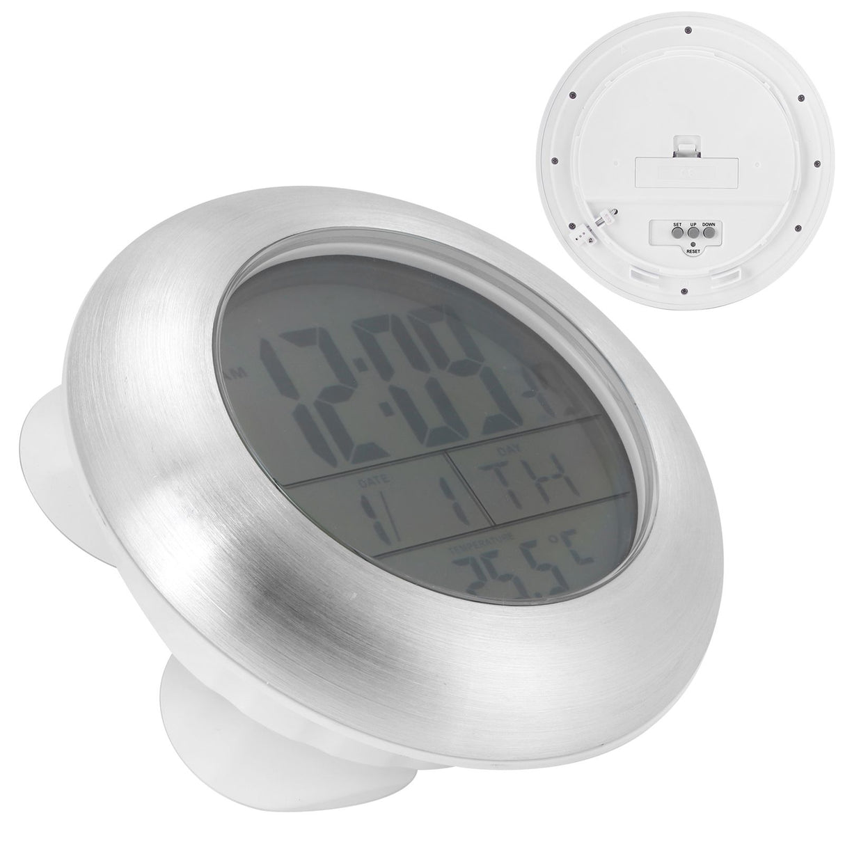 Shower Wall Clock Portable Waterproof Digital Clock with Temperature Calendar Display