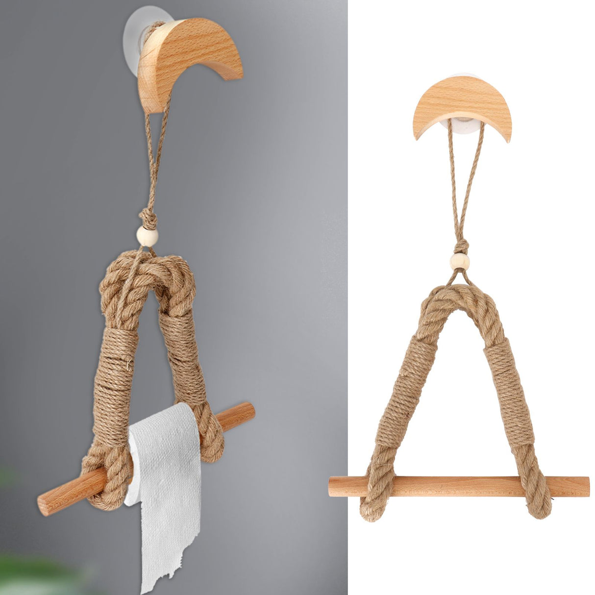Toilet Paper Holder Innovative Hemp Rope Towel Roll Rack Stand Bathroom Accessory