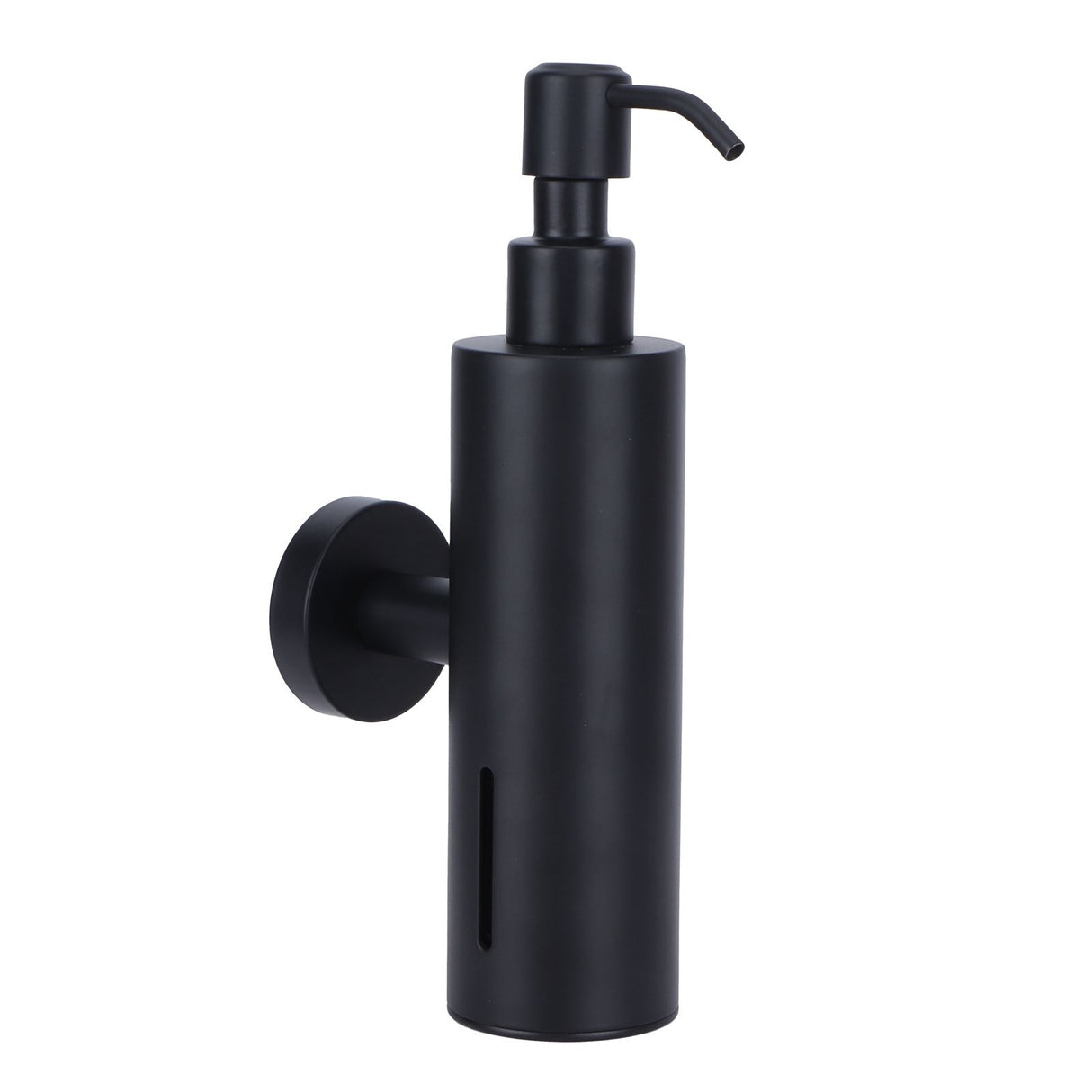200ml Round Soap Dispenser Wall‑Mounted Shampoo Shower Gel Container Bathroom Supply Black