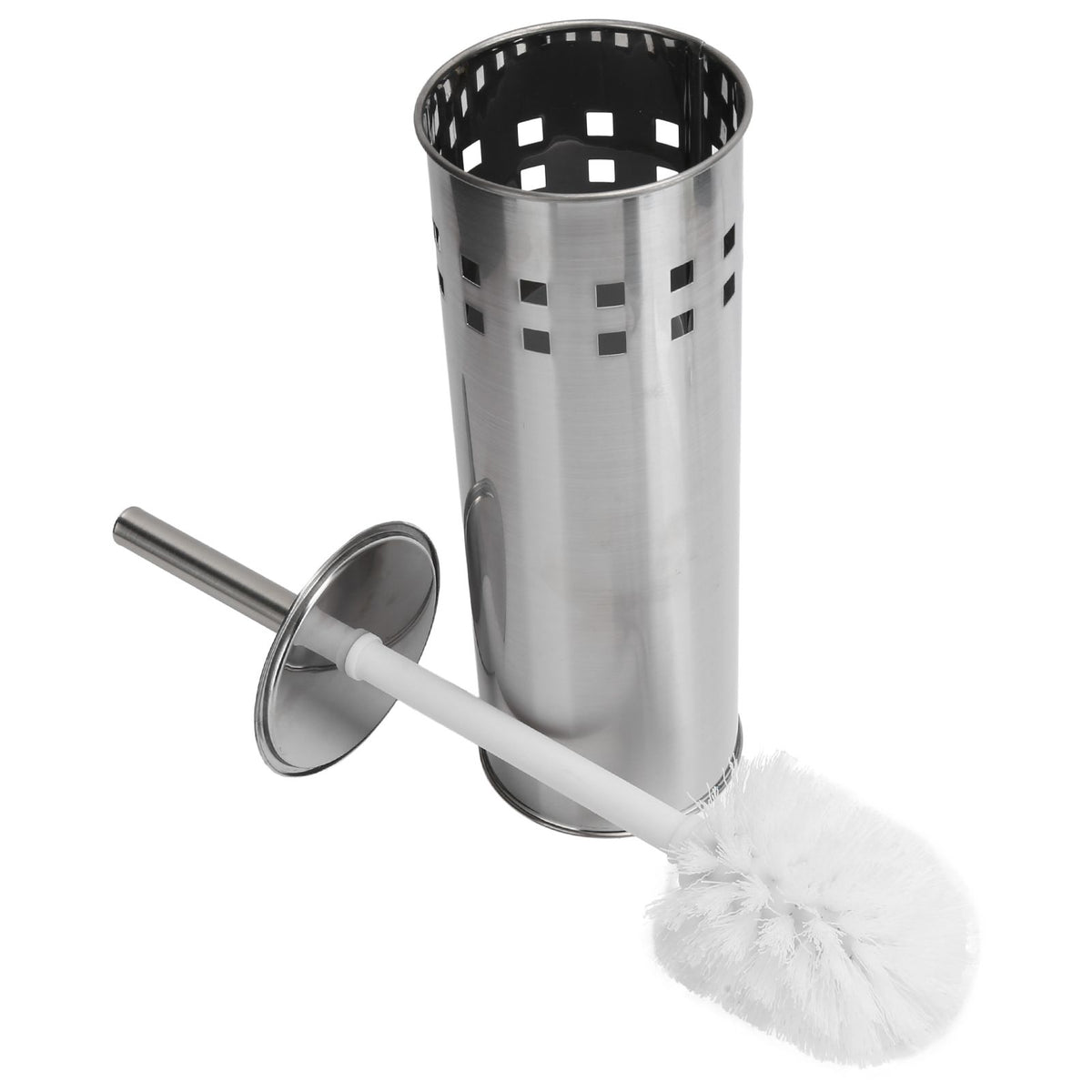 Toilet Brush and Vented Holder Set Stainless Steel Cleaning Brush for Bathroom Toilet
