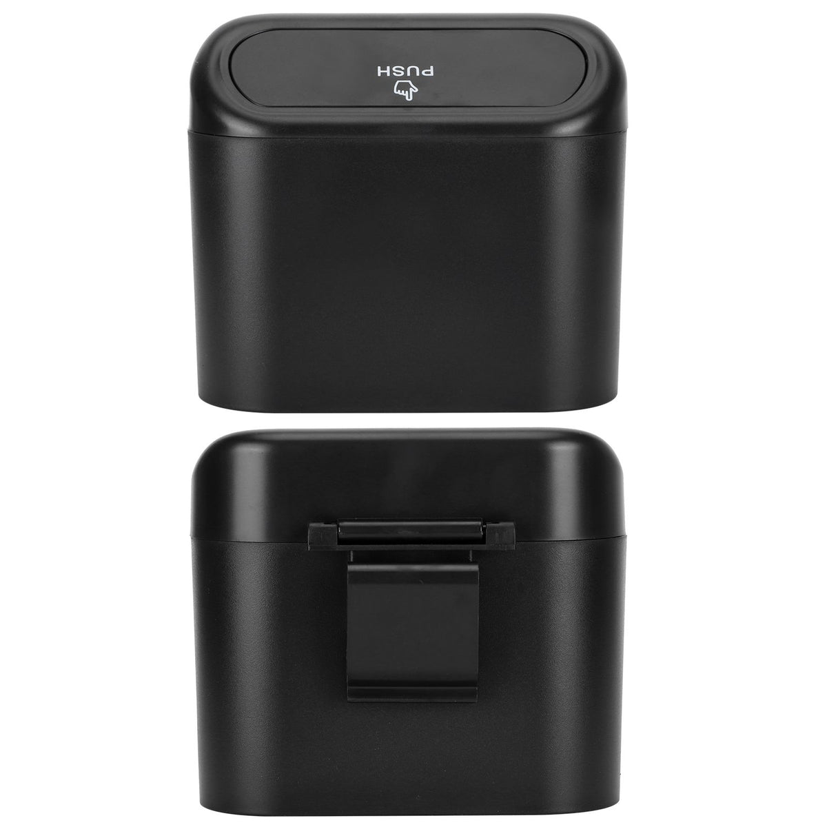 Car Trash Can Portable Hanging Garbage Waste Bin with Lid Vehicle Interior Accessory Black