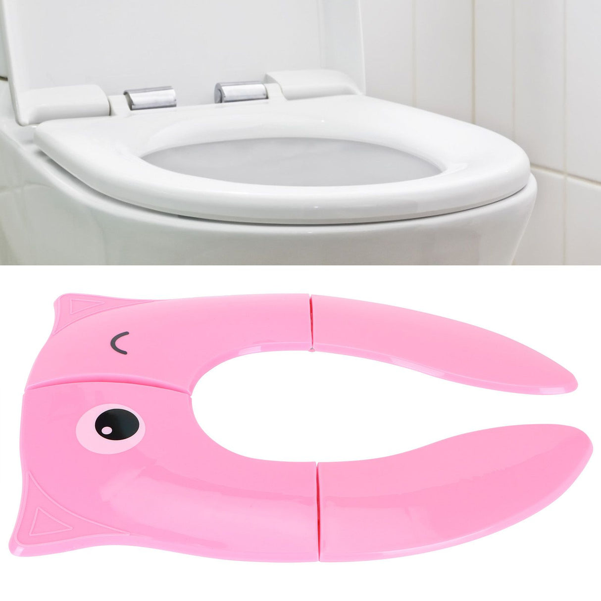 Folding Potty Seat Pad Portable Baby Toddler Toilet Training Seat Non Slip Pad for Travel(Pink )