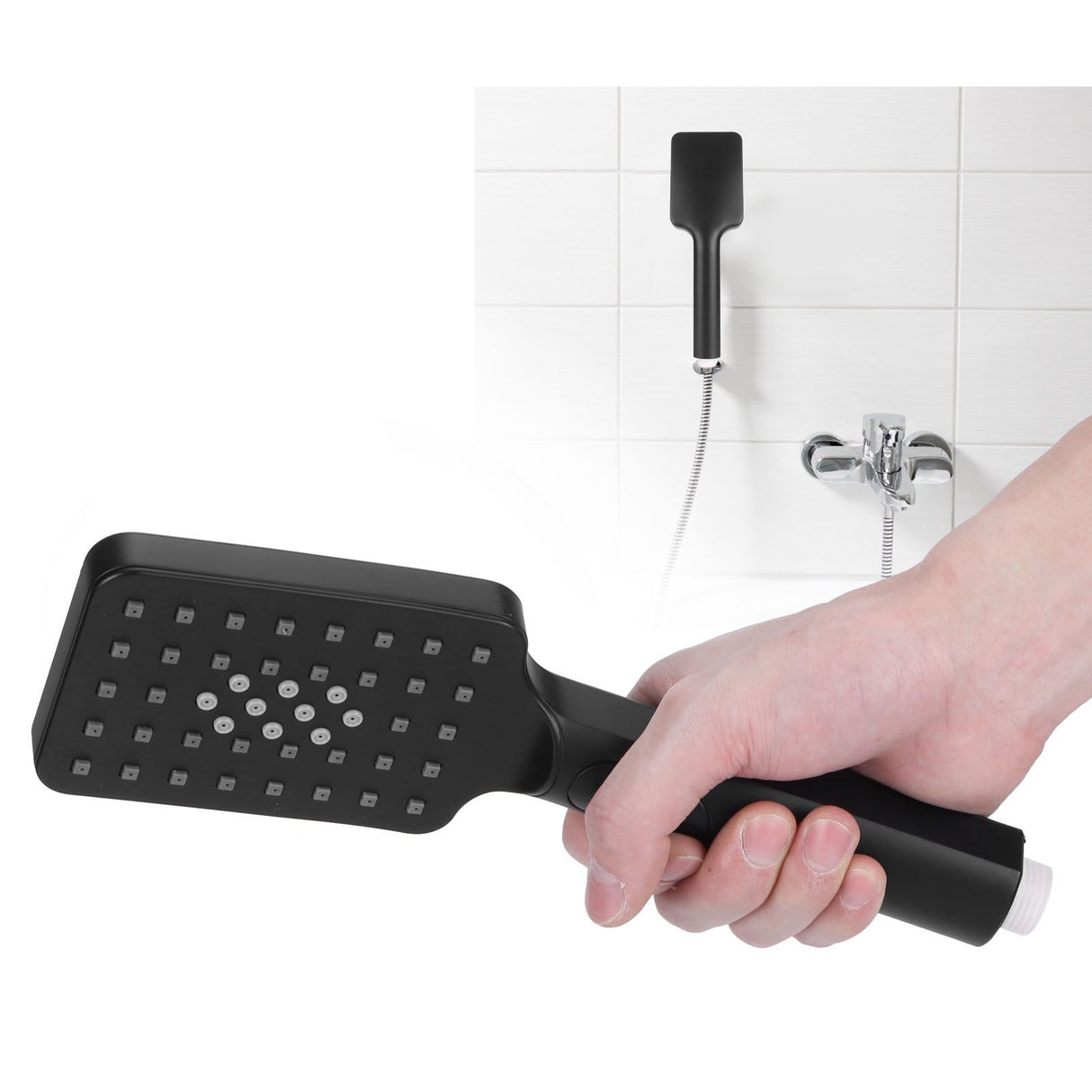 G1/2in High Pressure Handheld Shower Head Water Saving Shower Sprayer Bathroom Supplies