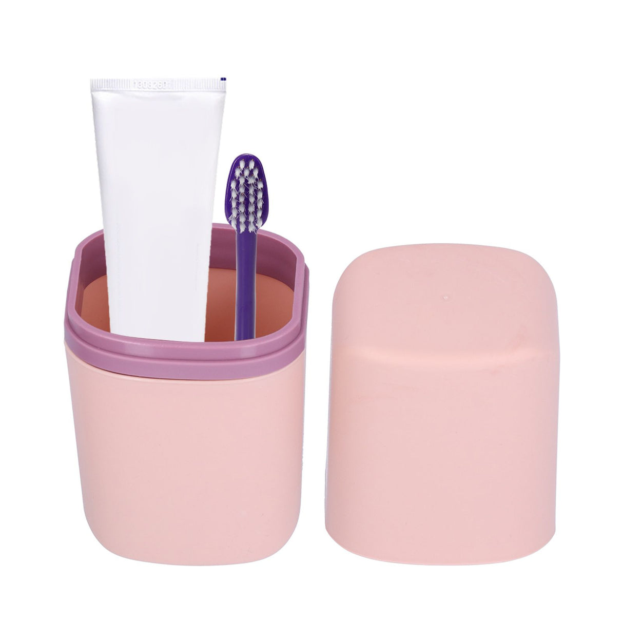 Portable Toothbrush Holder Toothbrush Storage Box Toothpaste Box for Indoor Outdoor Camping TravelPink