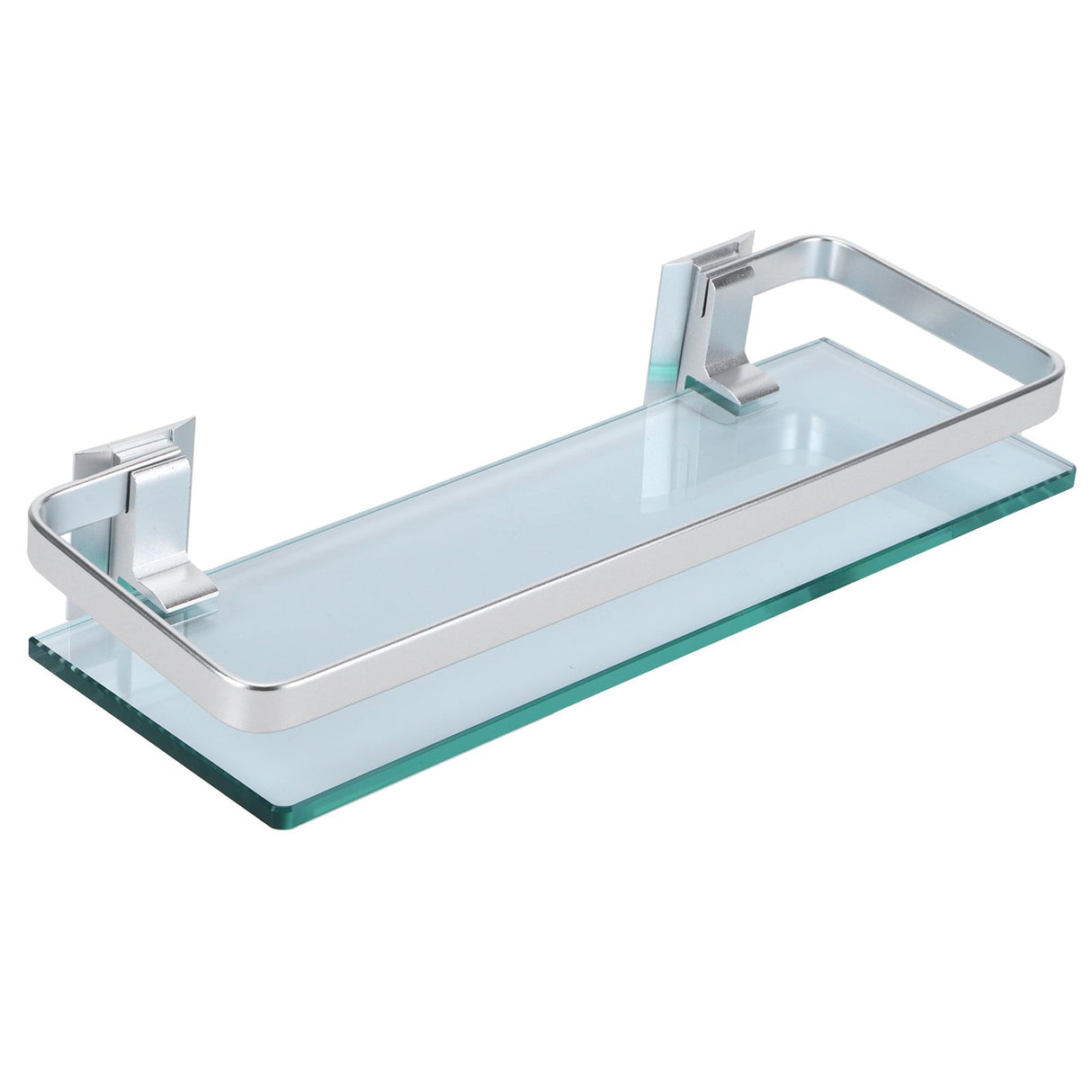 Space Aluminum Shelf Tempered Thickened Glass Bathroom Toilet Glass Storage Organizer Rack