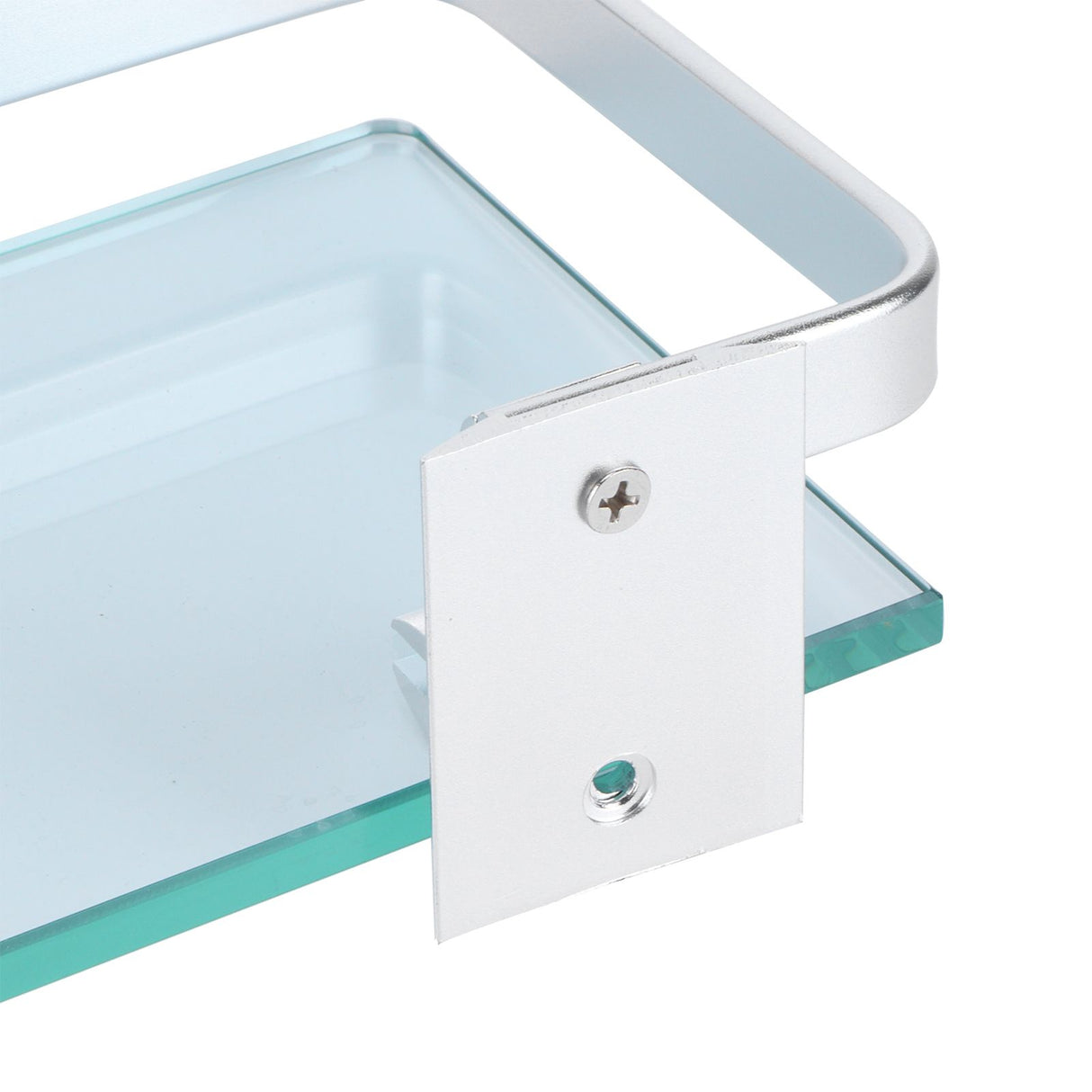 Space Aluminum Shelf Tempered Thickened Glass Bathroom Toilet Glass Storage Organizer Rack