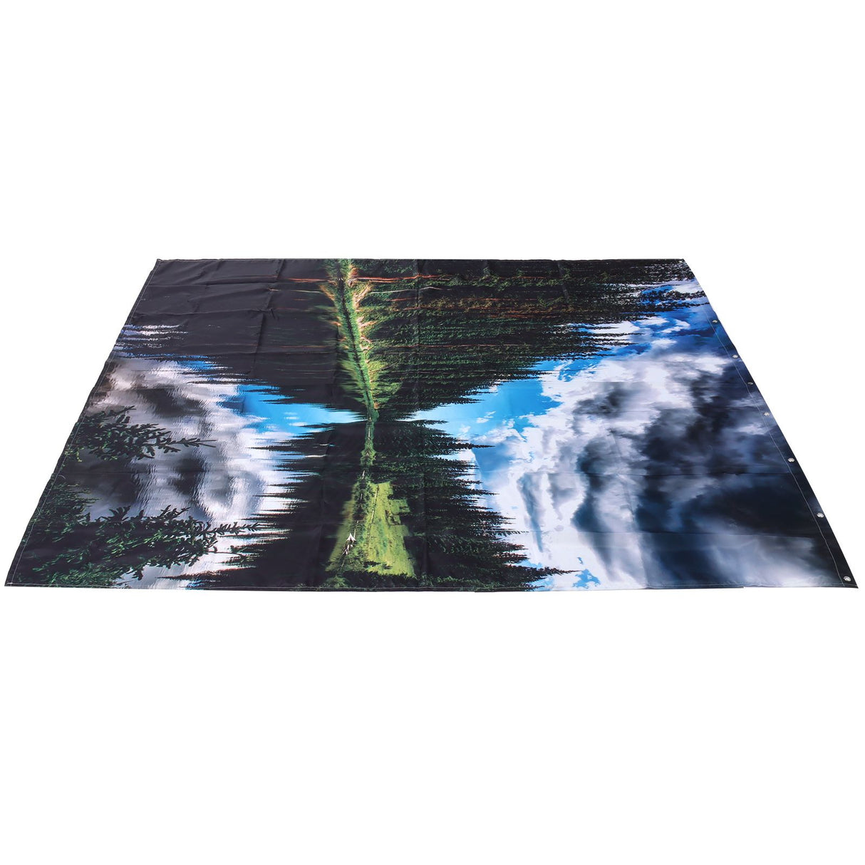 Shower Curtain Landscape Pattern Bath Curtain Set with Rings Home Bathroom Decoration180x180cm