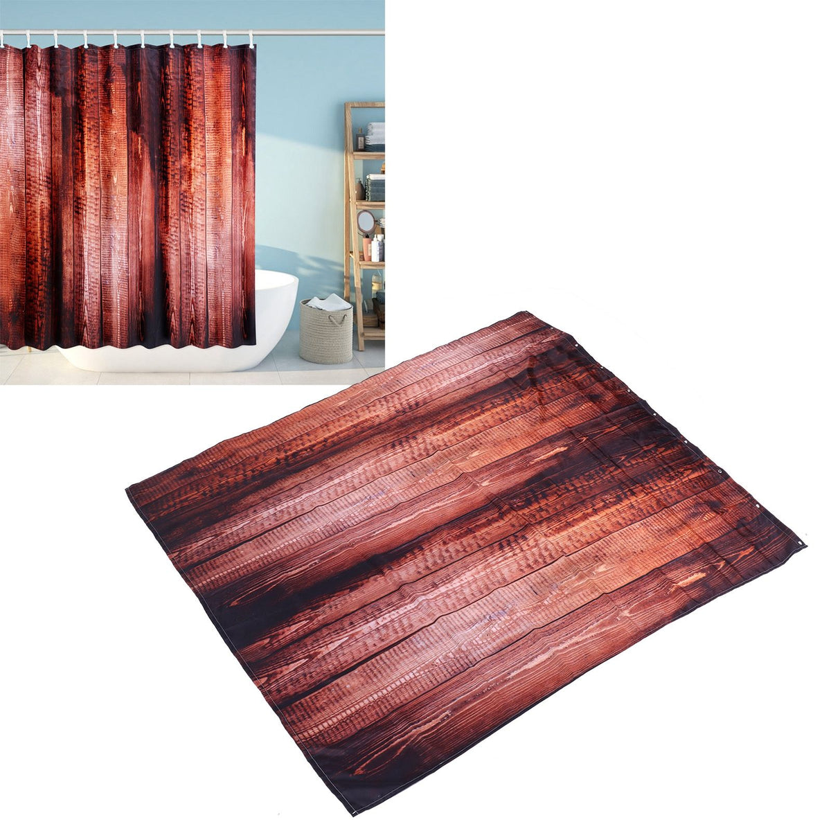 Waterproof Curtain with Hooks Shower Bath Curtain for Bathroom Home Decoration150x180 cm