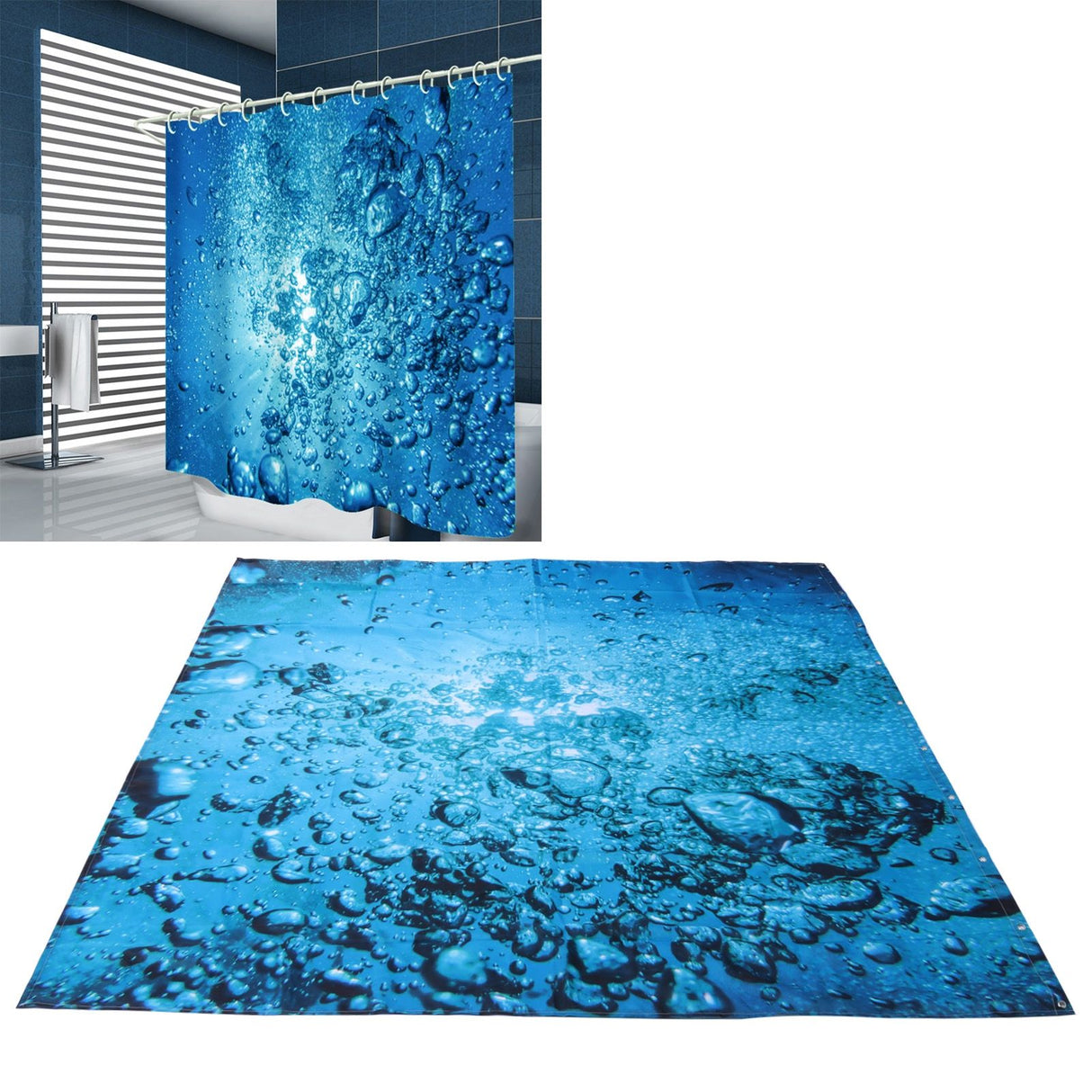 Waterproof Shower Curtain Thicken Bath Curtain with Hooks for Home Bathroom Decor180x180 cm