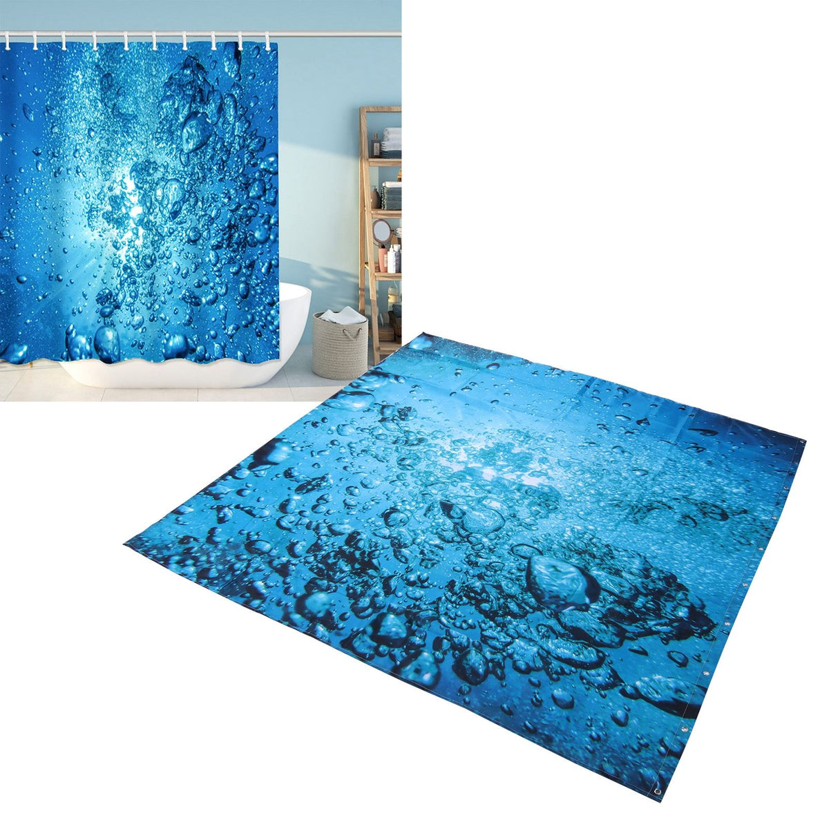 Waterproof Shower Curtain Thicken Bath Curtain with Hooks for Home Bathroom Decor180x180 cm