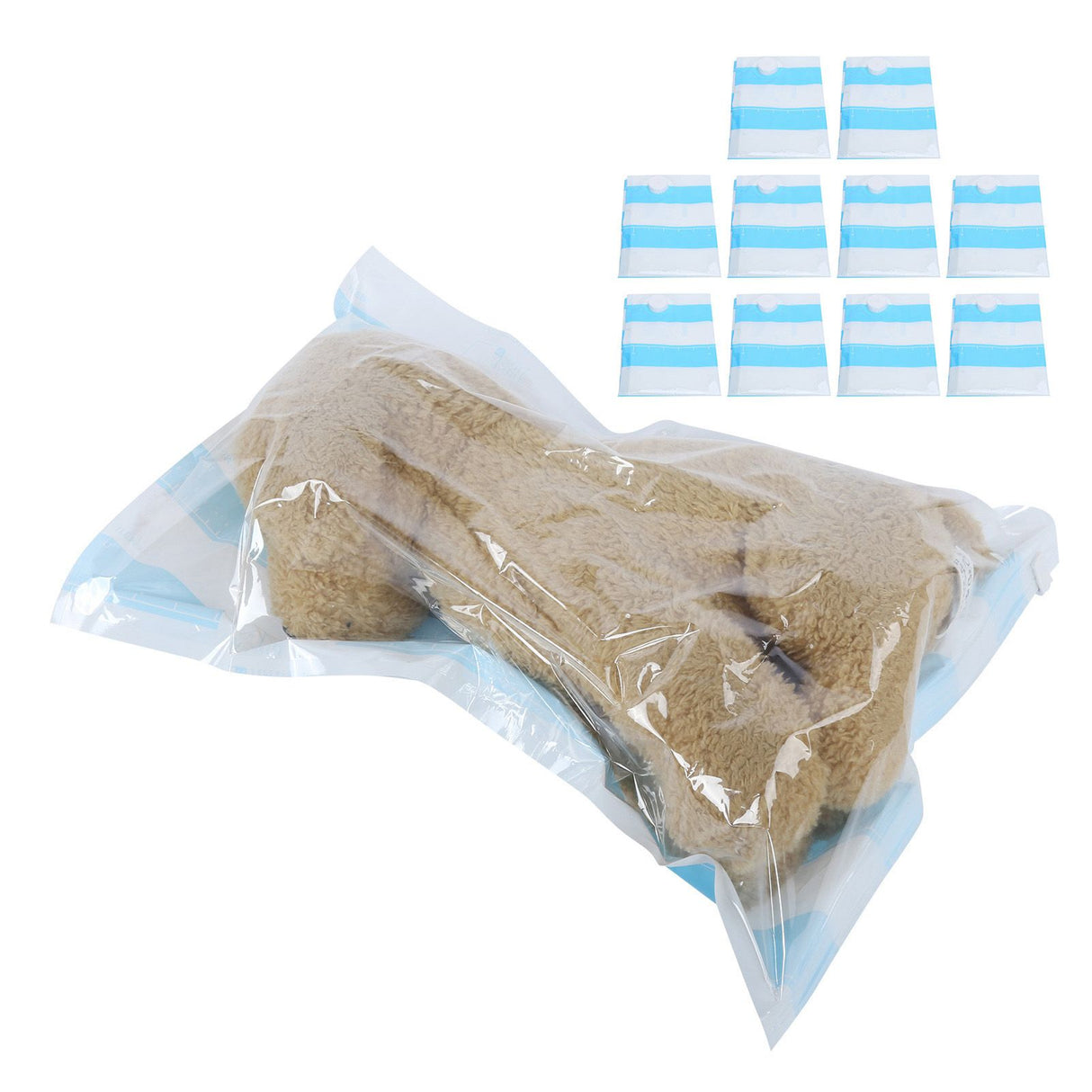 10Pcs/Set 12C Vacuum Storage Bag Space Saving Compressed Bag with 3.5cm Thread Air Inlet