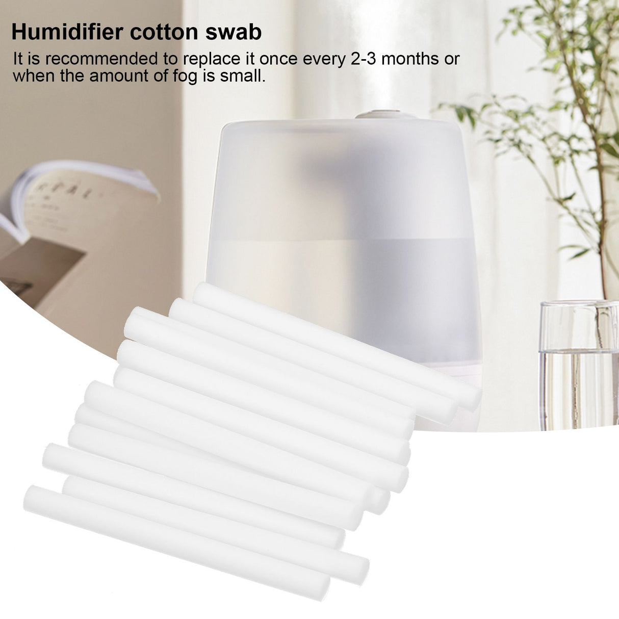30Pcs Humidifier Cotton Swab Filter Replacement Atomizer Aroma Diffuser Parts 8x100mm