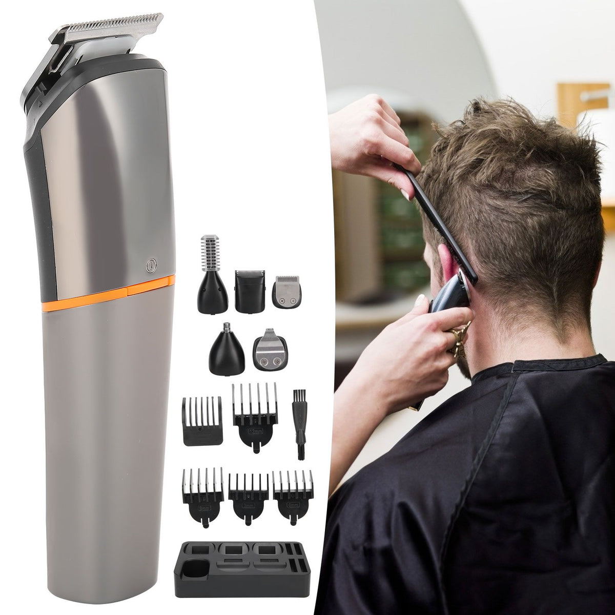 6in 1 Electric Hair Clipper Trimmer Portable Hair Cutting Machine Styling Tool USB Charging