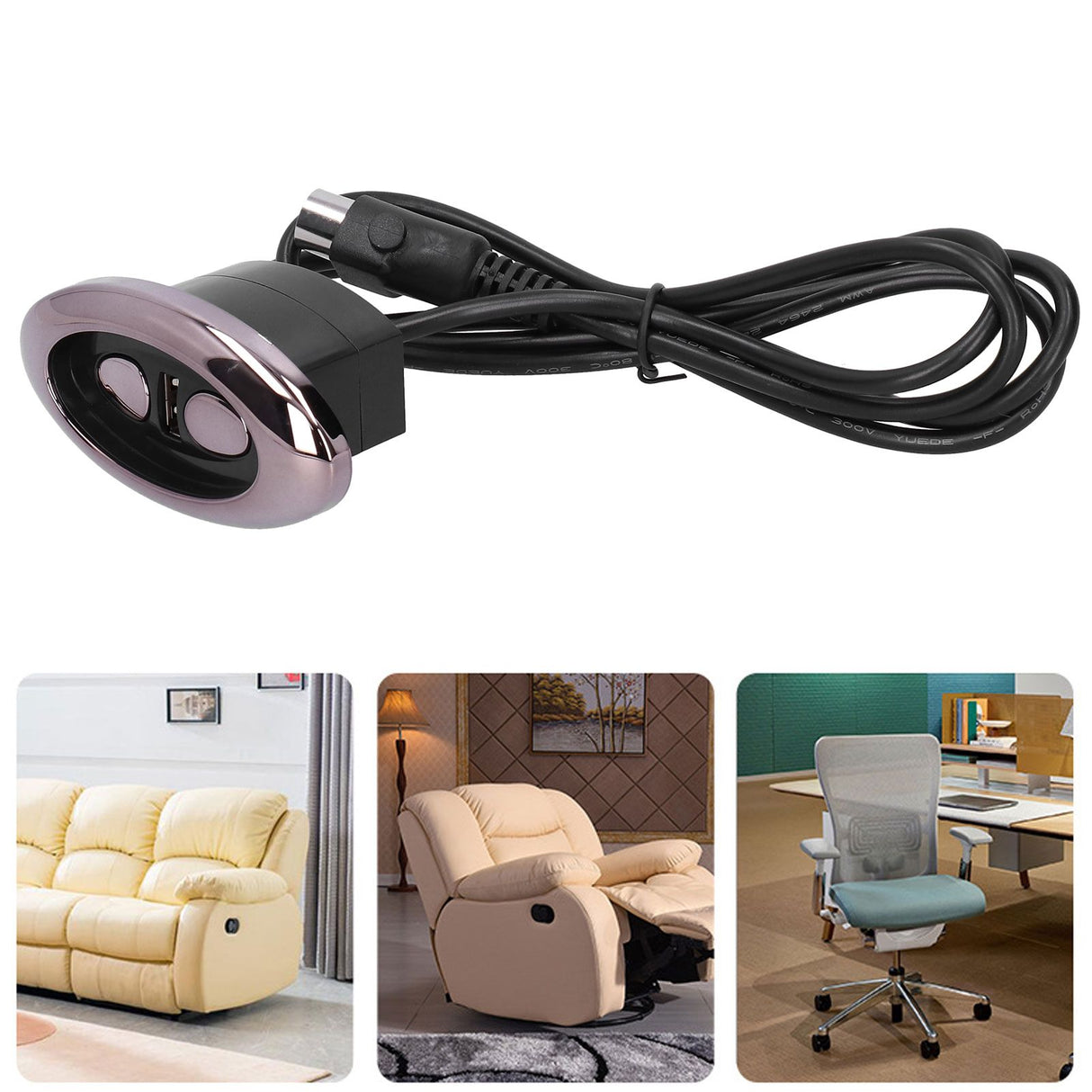 Electric Recliner Controller 2 Button 5 Pin Hand Switch Controller for Lift Chair Electric Sofa