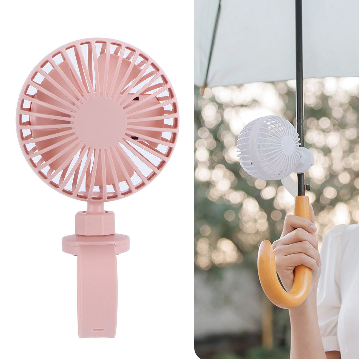 USB Charging Fan with Comfortable Wrist Strap Portable Mini Fan for Indoor Outdoor TravelPink
