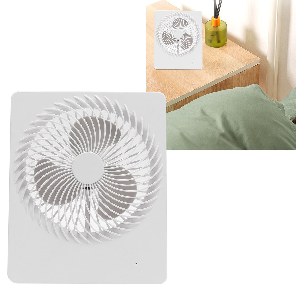 Portable Desktop Fan Mute Desktop USB Charging White Small Fan for Home Office Dormitory
