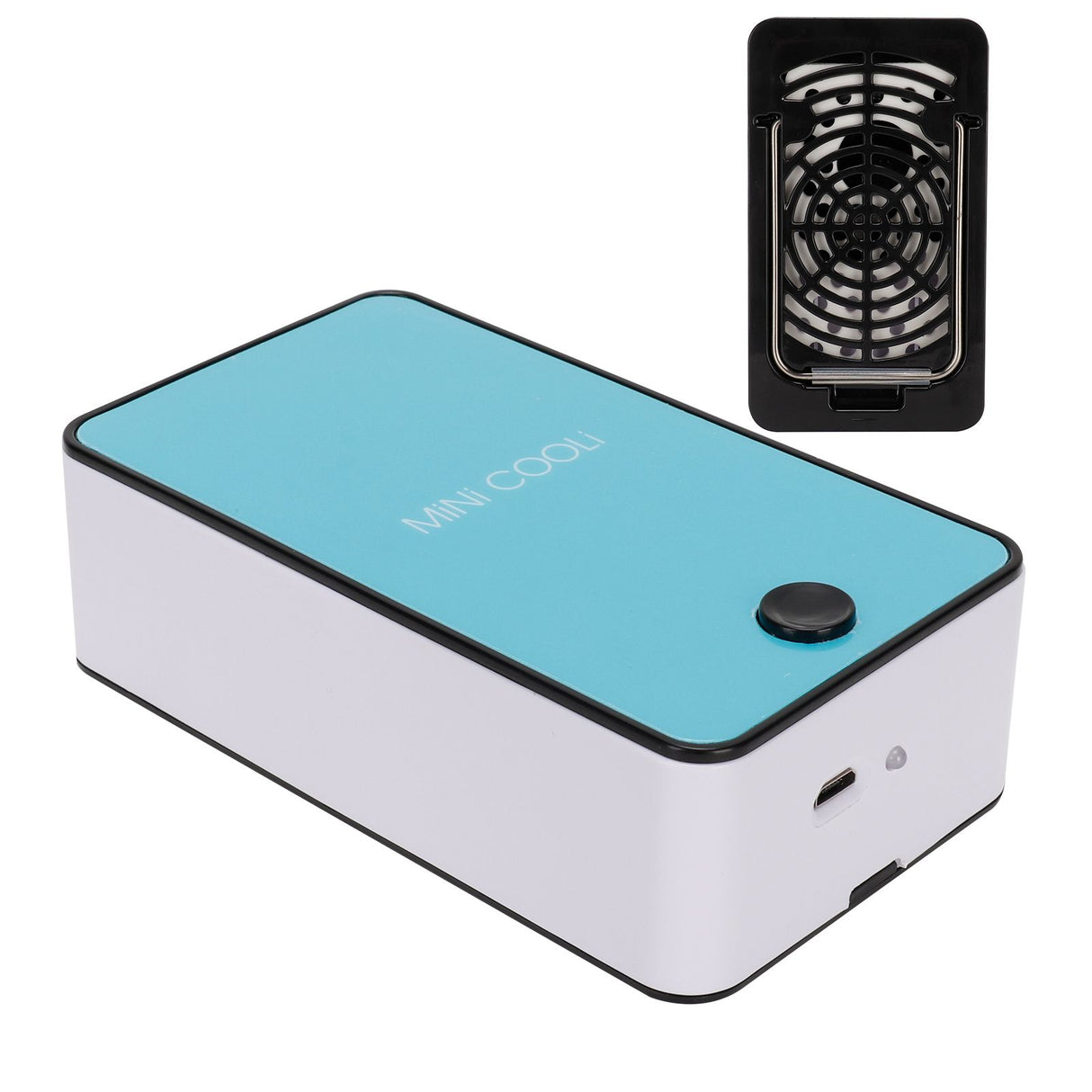 Bladeless Fan Portable Grafted Eyelash Blower Dryer Mini Air Conditioner USB Charging Blue