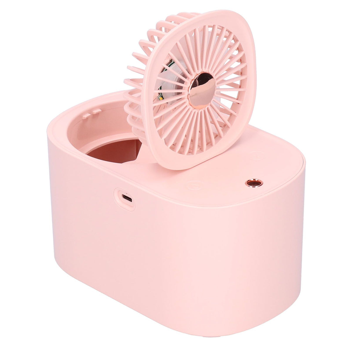 90 Degree Folding Electric Fan 2 in1 Portable Humidifying Electric Fan for Home OfficePink