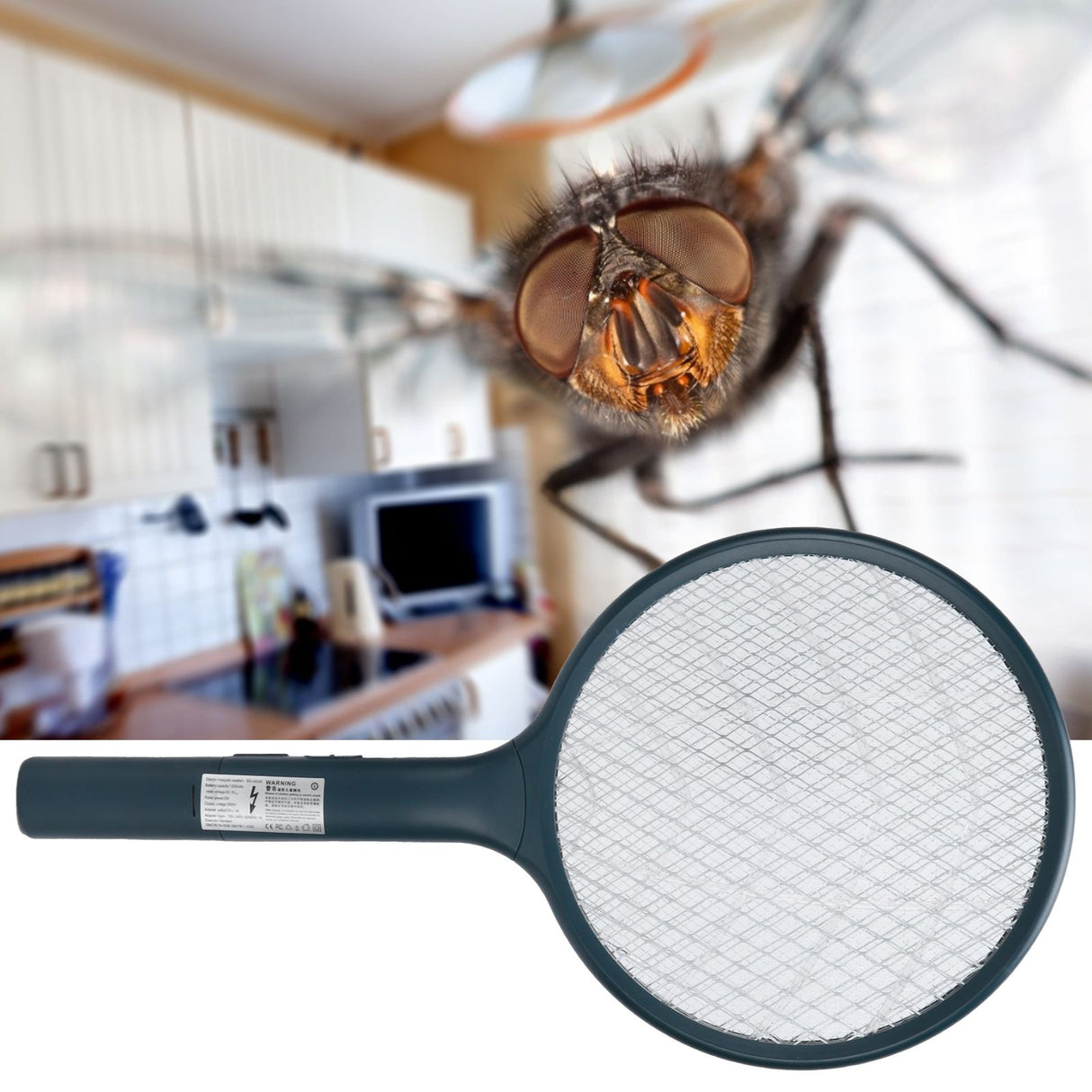 2 in 1 Mosquito Killer Lamp Electric Fly Swatter Mosquito Racket USB Charging for Home(Base de charge support mural )
