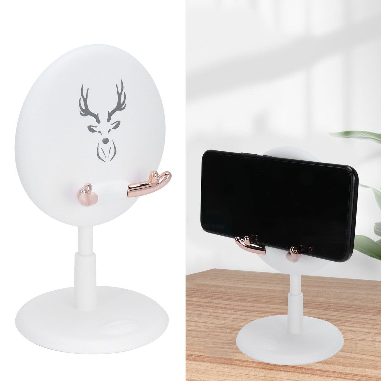 Cute Mobile Phone Holder Folding Mobile Phone Desktop Bracket for Live BroadcastWhite