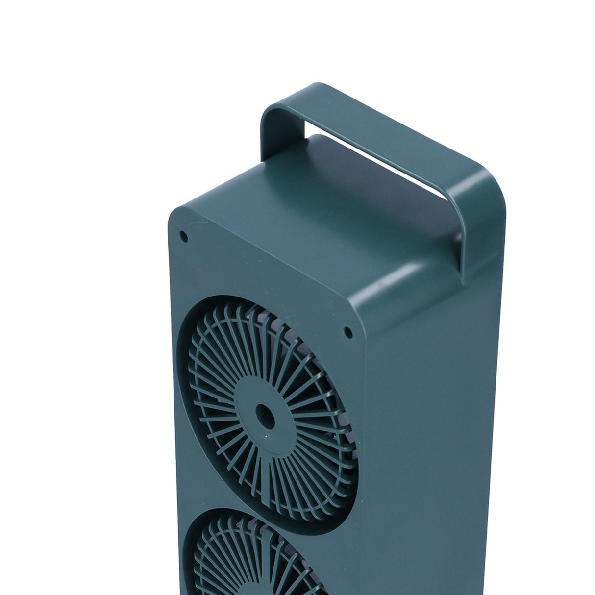 Double Fan Blade Rotating Fan USB Charging Desktop Electric Fan for Office Home DormitoryGreen