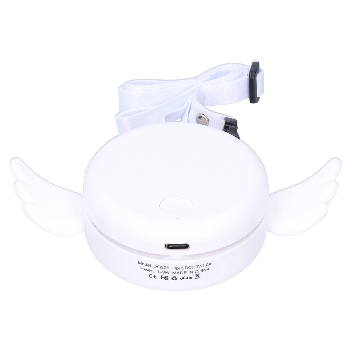 Adjustable USB Charging Electric Fan Portable Hanging Neck No‑Blade Electric Fan for Home OutdoorWhite