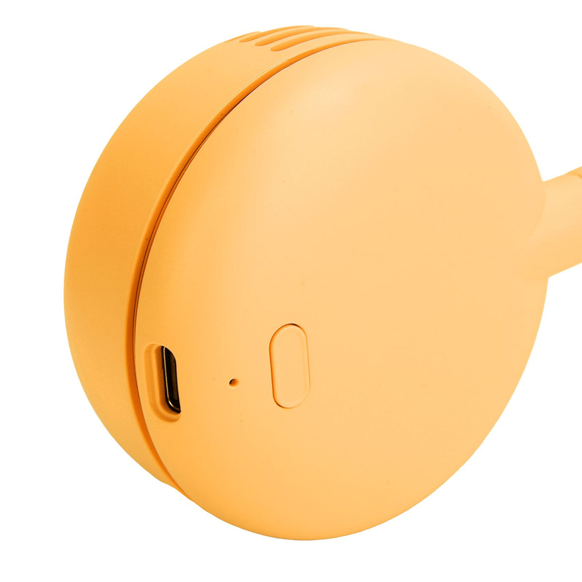 Fanless Hanging Neck Fan Adjustable USB Charging Silent Sports Fan for Home School OutdoorYellow 2000mAh
