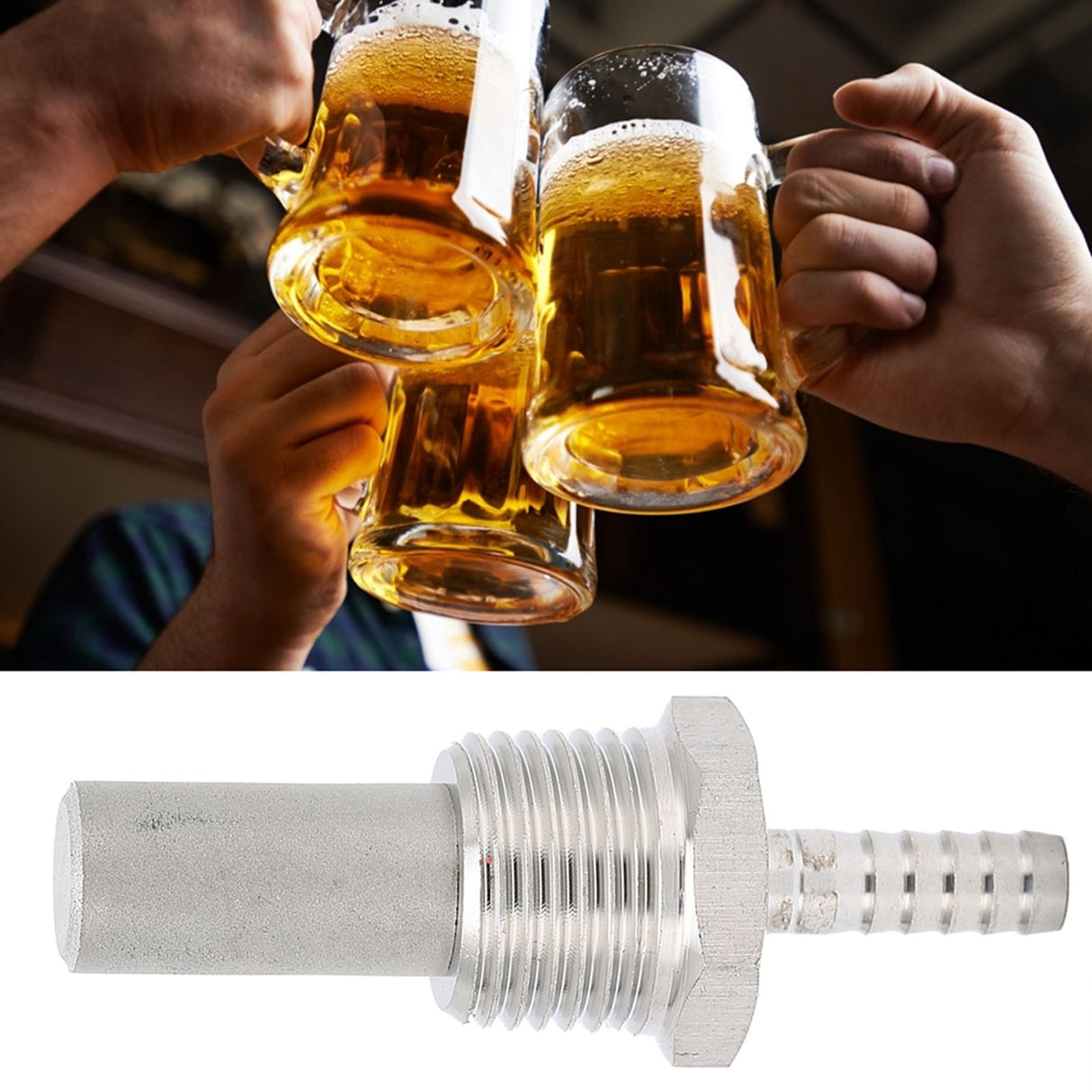 1/2 MPT Aeration Stone 0.5μm Stainless Steel Oxygenation Diffuser Home Brewing Supply