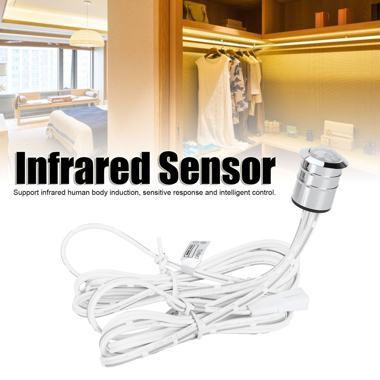 Infrared Human Body Inductive Switch 5V 12V 24V Wardrobe Cabinet Light Sensor Accessory