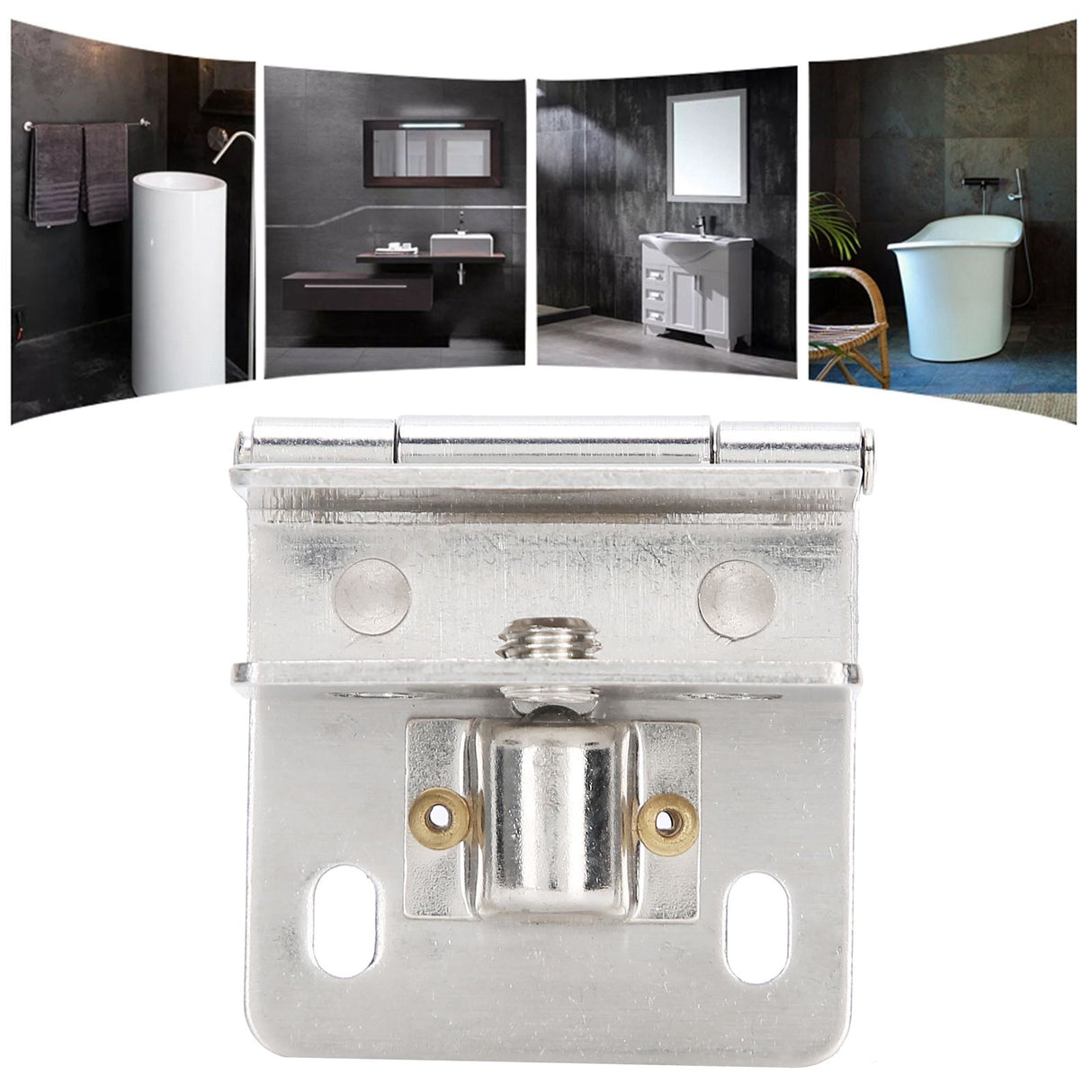 Glass Door Hinge PunchFree Stainless Steel Clip Cabinet Bracket Clamp Household Supplies