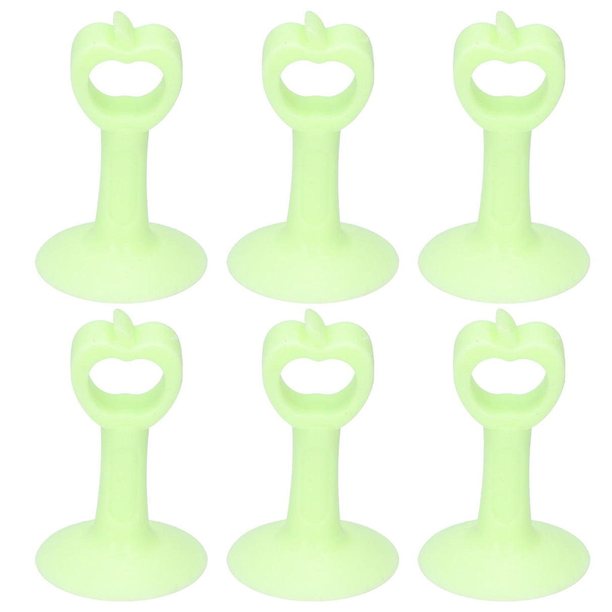 6PCS Door Stopper Anti‑Collision Silicone Wall Protection Home Bathroom Supplies Green