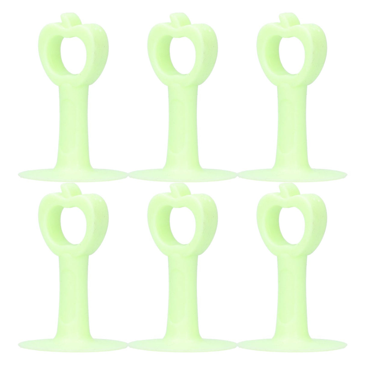 6PCS Door Stopper Anti‑Collision Silicone Wall Protection Home Bathroom Supplies Green