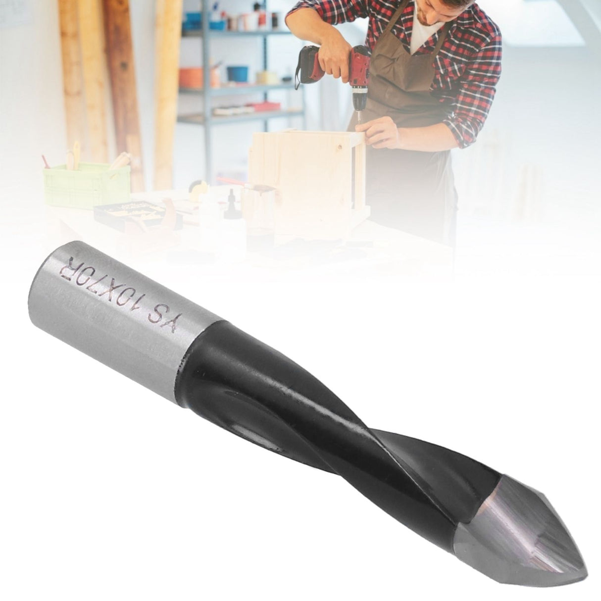 Woodworking Drill Bit 1/2 Carbon Steel Alloy Punching Drilling Tool Bit Carpentry ToolT10x70R