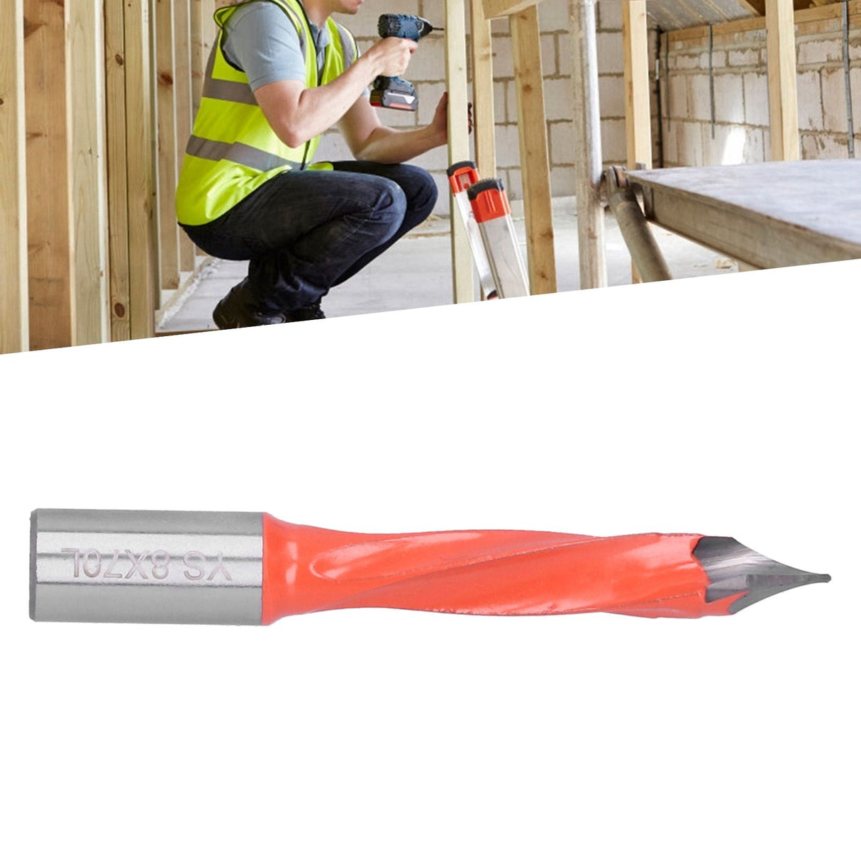 Woodworking Drill Bit 1/2 Carbon Steel Alloy Punching Drilling Tool Bit Carpentry Tool8x70L