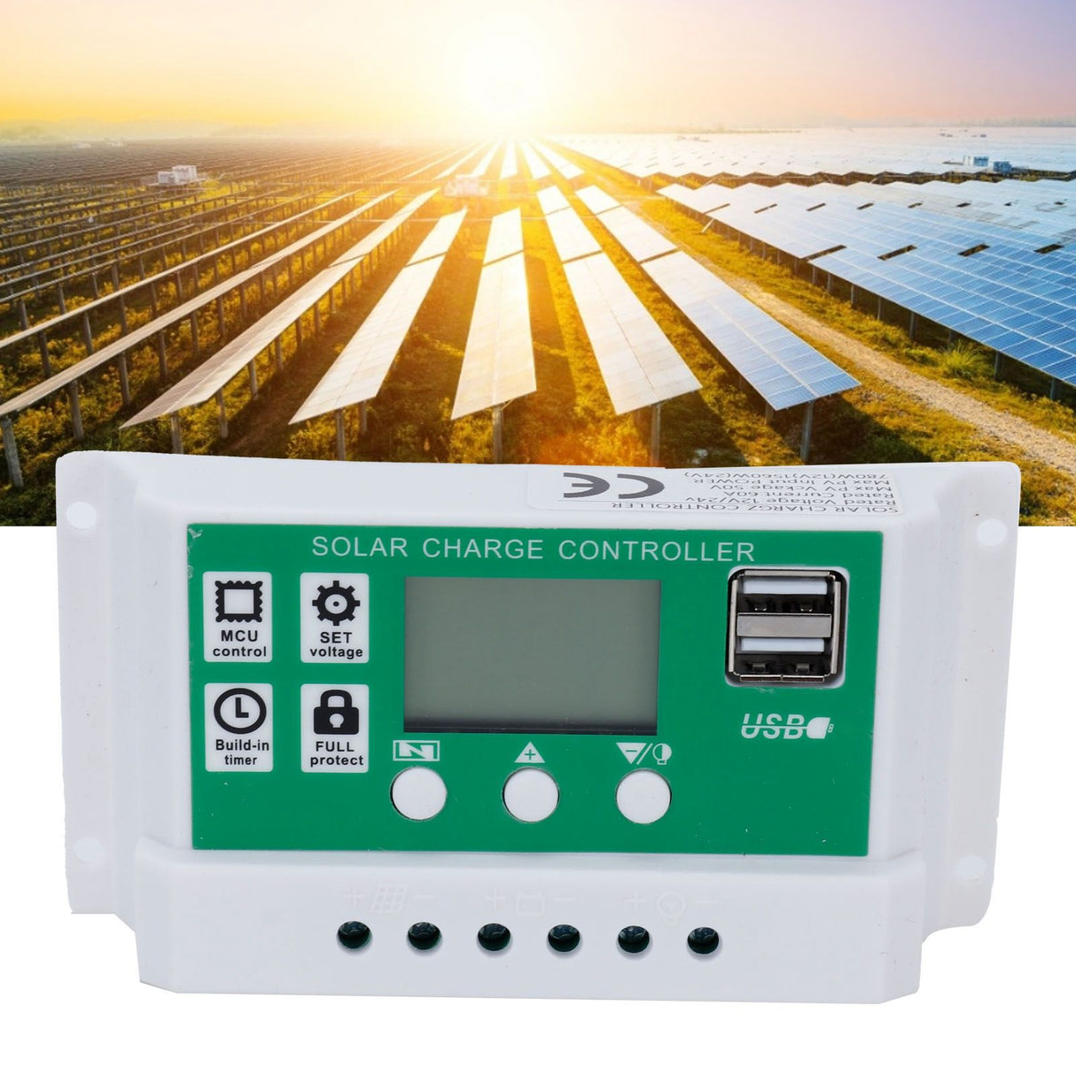 60A 12V 24V PWM Solar Panel Battery Regulator Charge Controller Auto Focusing Tracking
