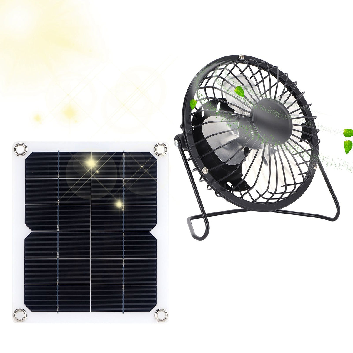10W Solar Panel with Cooling Fan Photovoltaic Solar Panel for Home Pet Dog House