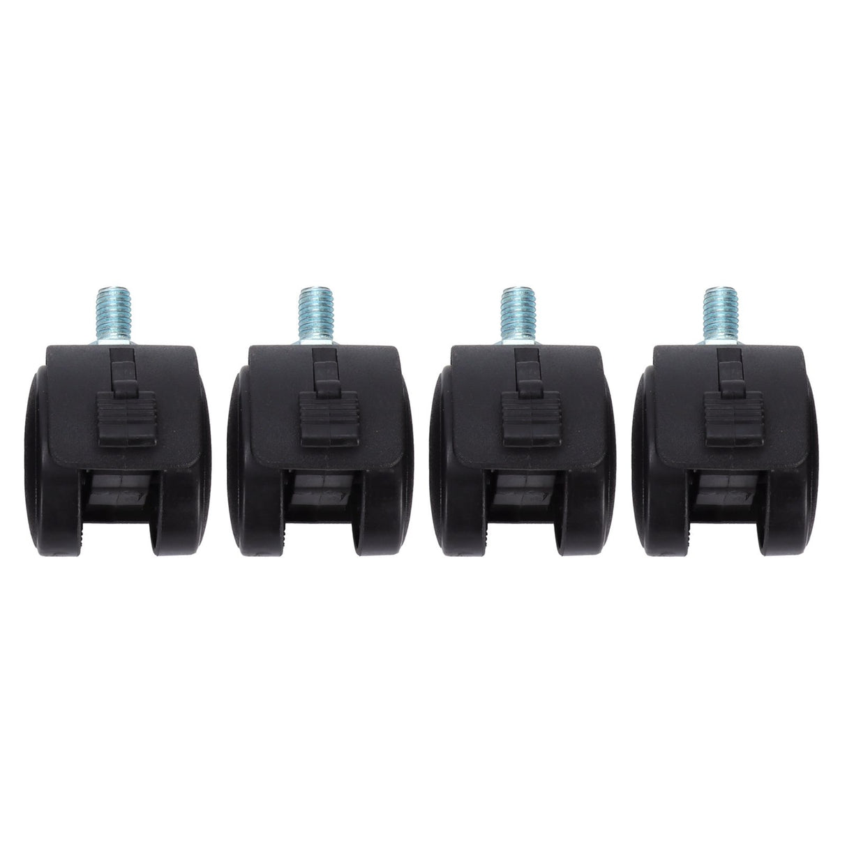 4Pcs PU Casters with Brake 1.5in Universal Wheel for Cabinet Bookshelf Trolley Black