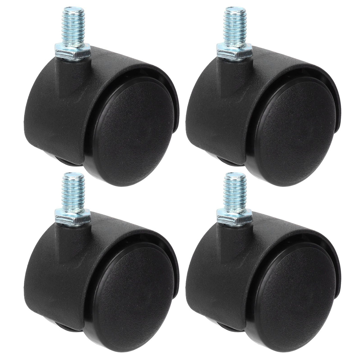 4Pcs PU Casters with Brake 1.5in Universal Wheel for Cabinet Bookshelf Trolley Black