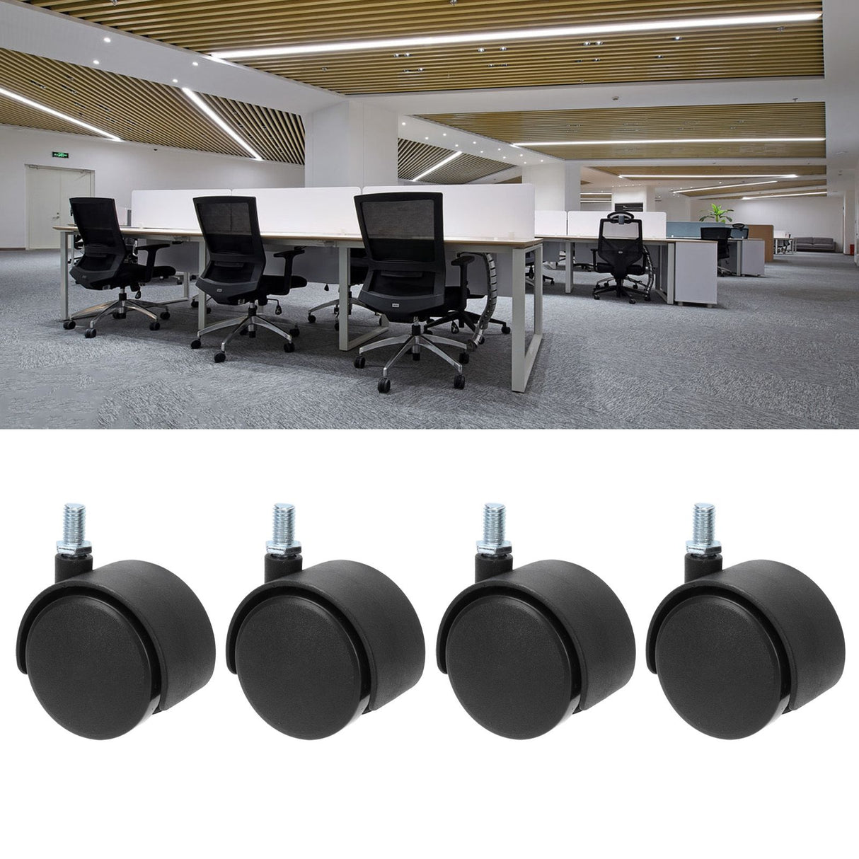 4Pcs 2in Caster Waterproof 360 Degree Rotatable Universal Wheels for Cabinet Trolley