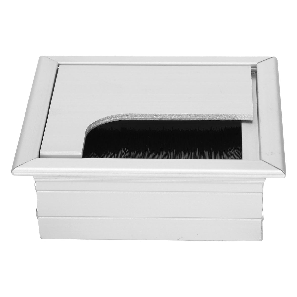 Aluminium Alloy Desk Grommet Table Wire Organizer with Hairbrush for Home and Office