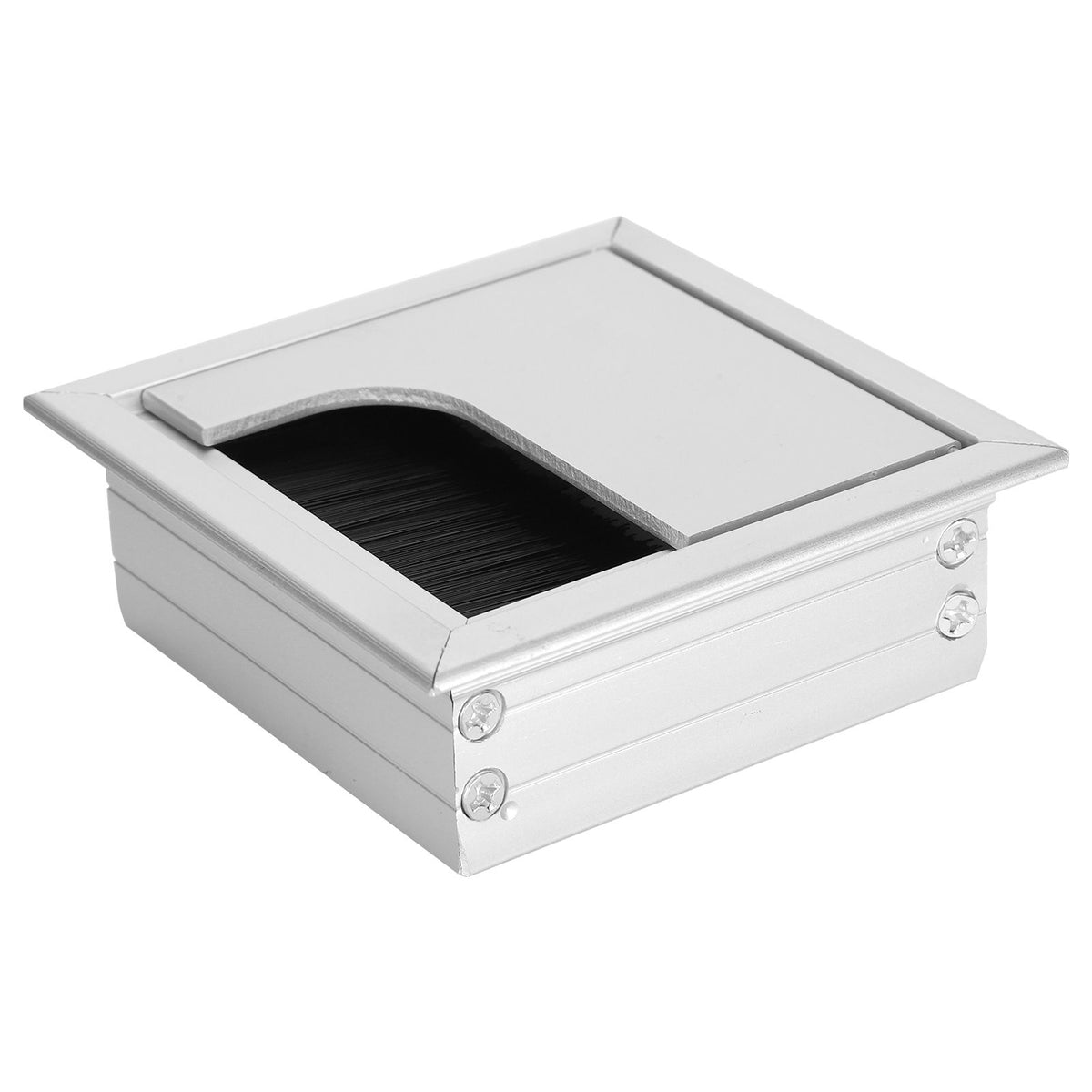 Aluminium Alloy Desk Grommet Table Wire Organizer with Hairbrush for Home and Office
