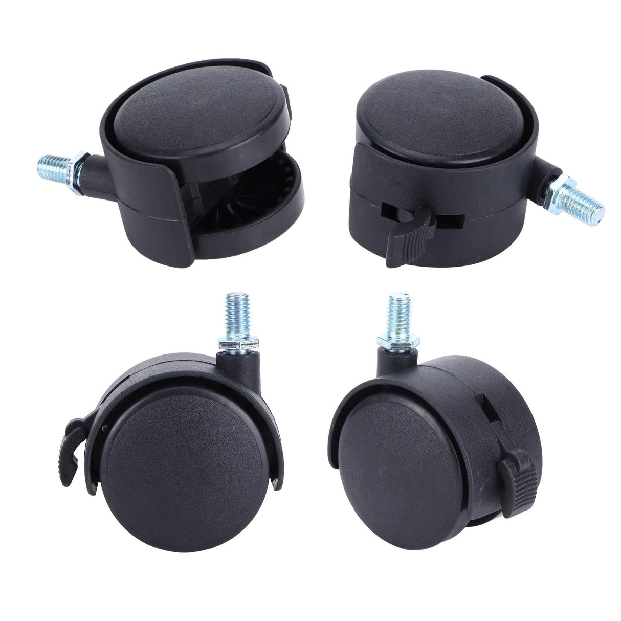 4Pcs 2in Universal Casters with Brake Mute 360 Degree Rotating Wheels Furniture Supply
