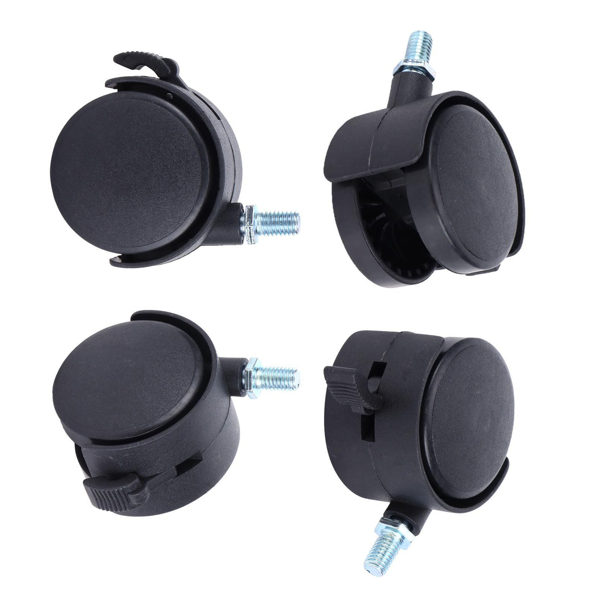 4Pcs 2in Universal Casters with Brake Mute 360 Degree Rotating Wheels Furniture Supply