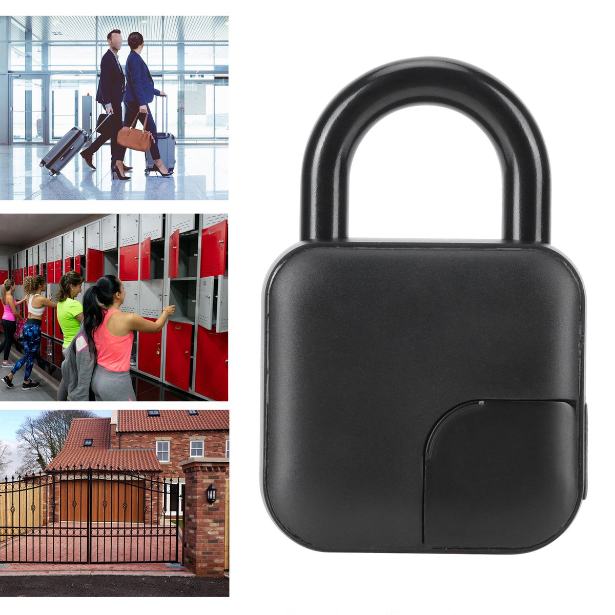 Fingerprint Lock AntiTheft Intelligent APP Bluetooth Padlock for Warehouse Dormitory Bicycle