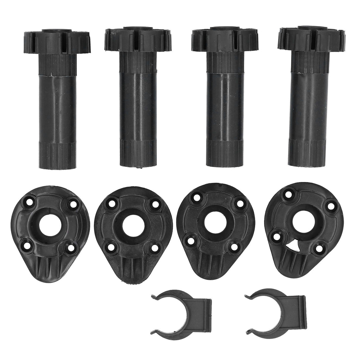 4Set Adjustable Cabinet Feet ABS Support Leg for Cupboard Closet Furnitures Black